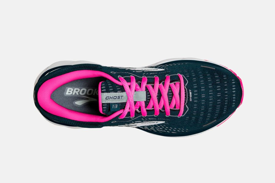 Ghost 13 Road Brooks Running Shoes NZ Womens - Navy/Pink - TQRKFN-863